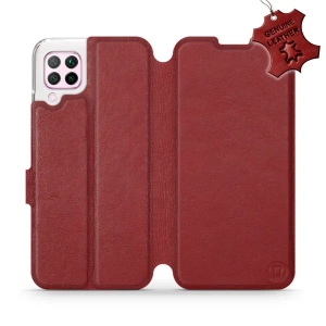 Phone Case Huawei P40 Lite - Design Dark Red Leather