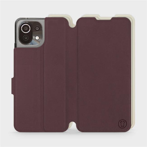 Hülle für Xiaomi Mi 11 Lite - Farbe Burgund mit Platin