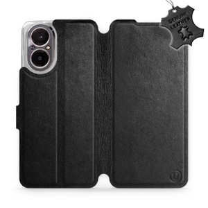 Etui ze skóry naturalnej do Realme C67 4G - wzór Black Leather