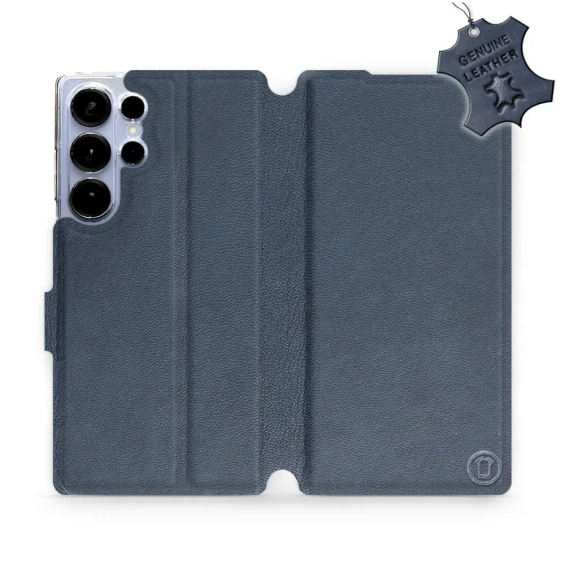 Etui ze skóry naturalnej do Samsung Galaxy S25 Ultra - wzór Blue Leather
