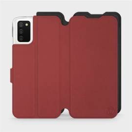 Hülle für Samsung Galaxy A02S - Farbe Dunkelrot mit Schwarz