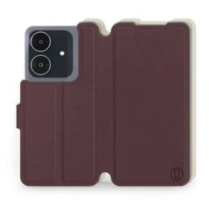 Phone Case Realme Note 60 - Design Burgundy with Platinum