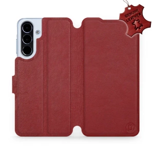 Phone Case Samsung Galaxy A56 5G - Design Dark Red Leather