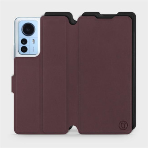 Phone Case Xiaomi 12 Pro - Design Burgundy with Black