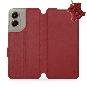 Phone Case Motorola Moto G06 Power - Design Dark Red Leather