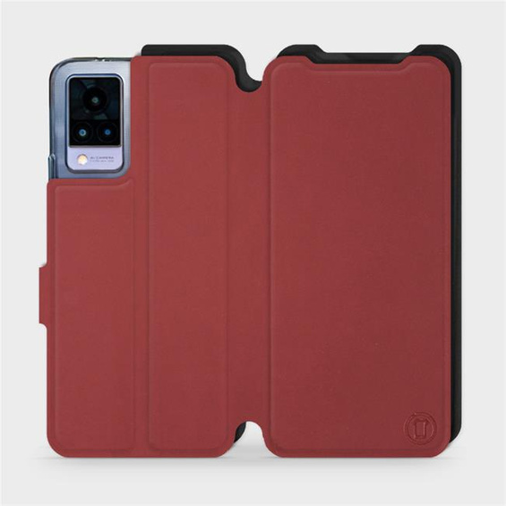 Phone Case Vivo V21 5G - Design Dark Red with Black