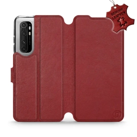 Phone Case Xiaomi Mi Note 10 Lite - Design Dark Red Leather