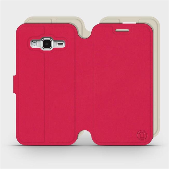 Etui Soft Touch do Samsung Galaxy J3 2016 - wzór Żywa czerwień z platyną