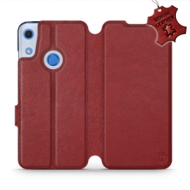 Phone Case Huawei Y6S - Design Dark Red Leather