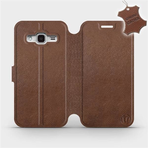 Phone Case Samsung Galaxy J3 2016 - Design Brown Leather