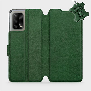 Etui ze skóry naturalnej do OPPO A74 - wzór Green Leather