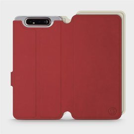 Phone Case Samsung Galaxy A80 - Design Dark Red with Platinum