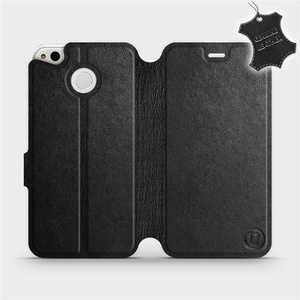 Etui ze skóry naturalnej do Xiaomi Redmi 4X - wzór Black Leather