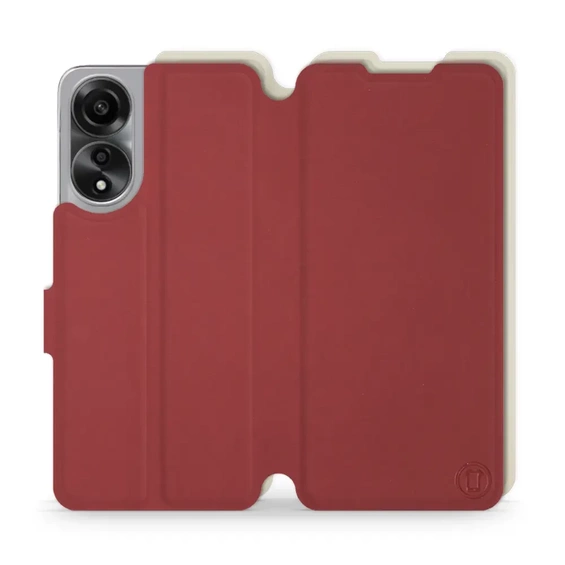 Hülle für OPPO A78 5G - Farbe Dunkelrot mit Platin