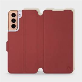 Phone Case Samsung Galaxy S21 - Design Dark Red with Platinum