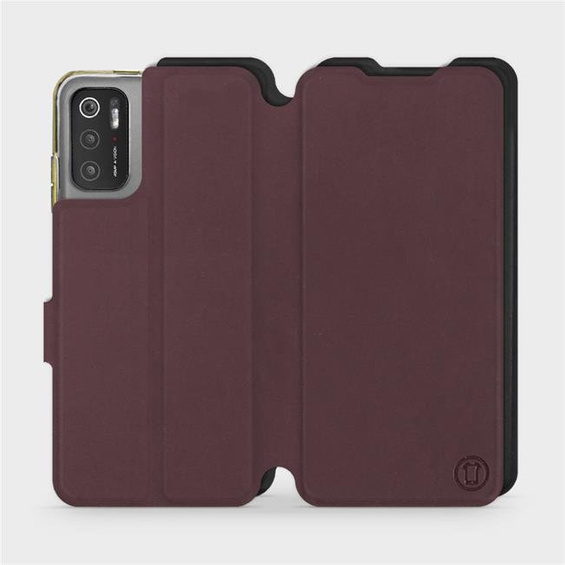 Hülle für Xiaomi Poco M3 Pro 5G - Farbe Burgund mit Schwarz