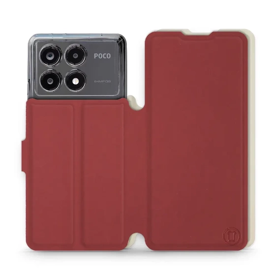 Hülle für Xiaomi POCO X6 Pro - Farbe Dunkelrot mit Platin