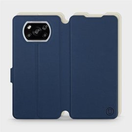 Hülle für Xiaomi POCO X3 NFC - Farbe Marineblau mit Platin