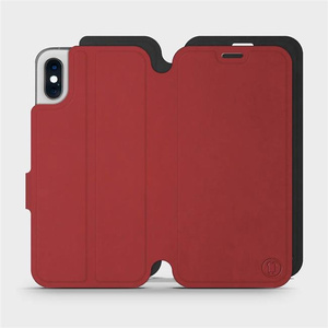 Phone Case Apple iPhone XS - Design Dark Red with Black