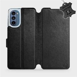 Phone Case Motorola Moto G62 5G - Design Black Leather