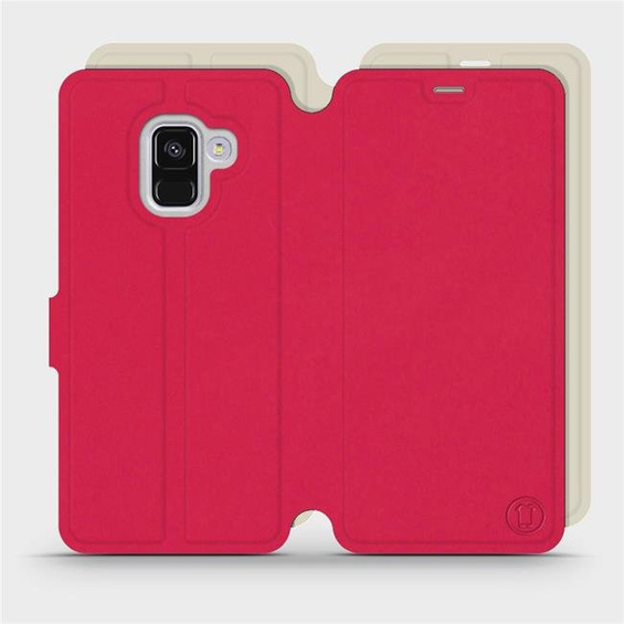 Etui Soft Touch do Samsung Galaxy A8 2018 - wzór Żywa czerwień z platyną