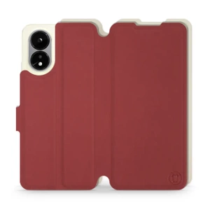 Etui Soft Touch do OPPO A38 - wzór Zachodząca czerwień z platyną