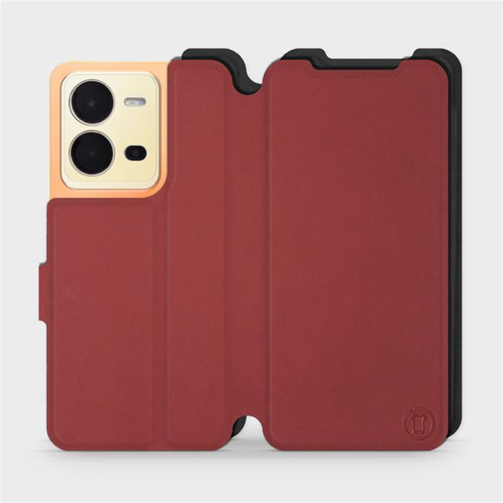 Phone Case Vivo X80 Lite - Design Dark Red with Black