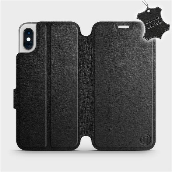 Phone Case Apple iPhone XS - Design Black Leather