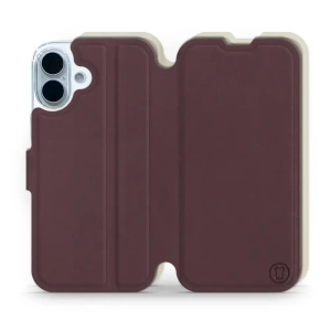 Etui Soft Touch do Apple iPhone 17 - wzór Matowy burgund z platyną