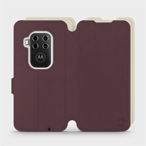 Phone Case Motorola One Zoom - Design Burgundy with Platinum