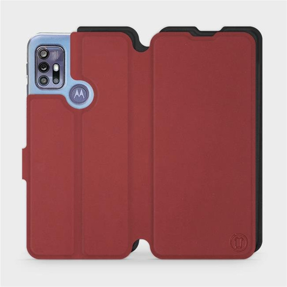 Phone Case Motorola Moto G30 - Design Dark Red with Black