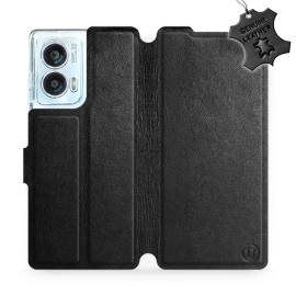 Phone Case Motorola Edge 50 Fusion - Design Black Leather