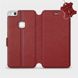 Phone Case Huawei P10 Lite - Design Dark Red Leather