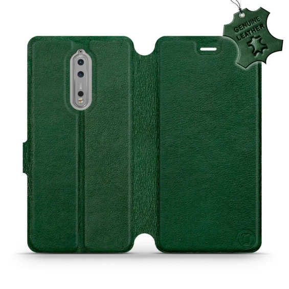 Phone Case Nokia 8 - Design Green Leather