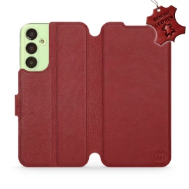 Phone Case Samsung Galaxy A24 - Design Dark Red Leather