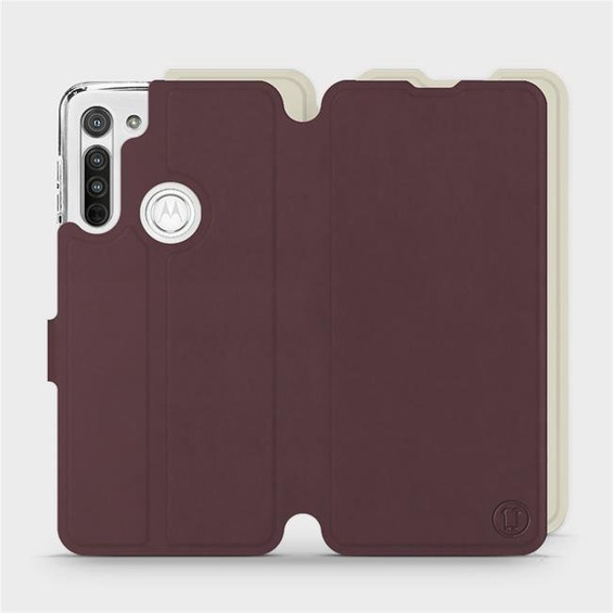 Etui Soft Touch do Motorola Moto G8 - wzór Matowy burgund z platyną