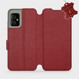 Phone Case Asus Zenfone 8 - Design Dark Red Leather