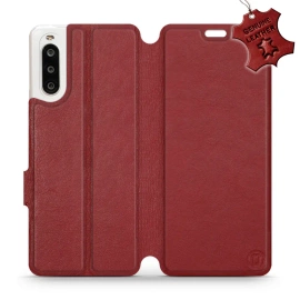 Phone Case Sony Xperia 10 II - Design Dark Red Leather