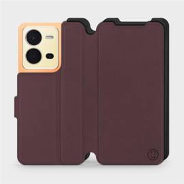 Phone Case Vivo X80 Lite - Design Burgundy with Black