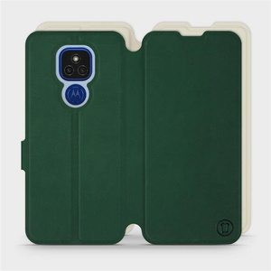 Phone Case Motorola Moto E7 Plus - Design Green with Platinum