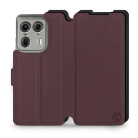 Hülle für Motorola Edge 50 Ultra - Farbe Burgund mit Schwarz