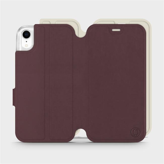 Etui Soft Touch do Apple iPhone XR - wzór Matowy burgund z platyną