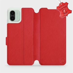 Etui ze skóry naturalnej do Xiaomi Redmi A1 - wzór Red Leather