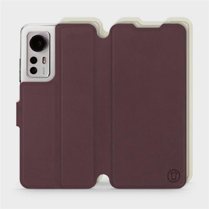 Hülle für Xiaomi 12 - Farbe Burgund mit Platin