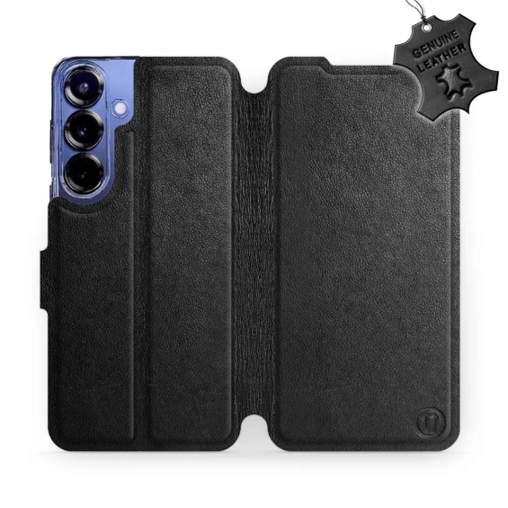 Phone Case Samsung Galaxy S25 Plus - Design Black Leather