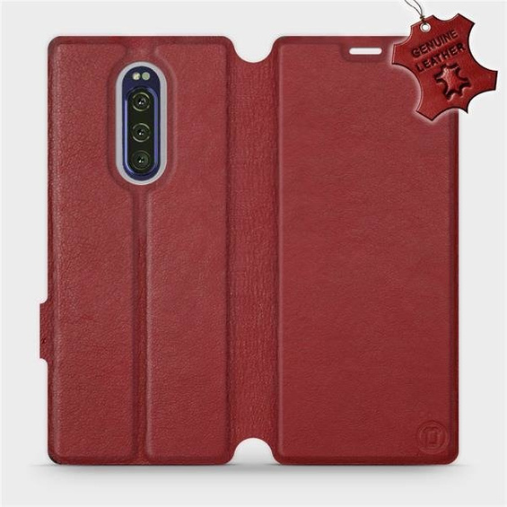 Phone Case Sony Xperia 1 - Design Dark Red Leather