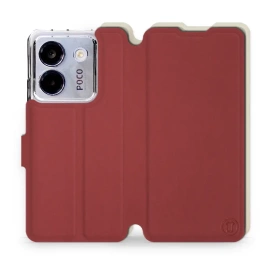 Phone Case Xiaomi POCO M7 Pro 5G - Design Dark Red with Platinum