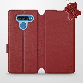 Phone Case LG Q60 - Design Dark Red Leather