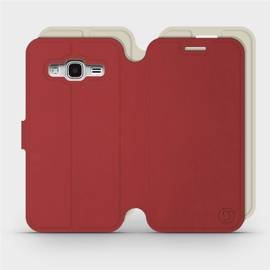 Phone Case Samsung Galaxy J3 2016 - Design Dark Red with Platinum