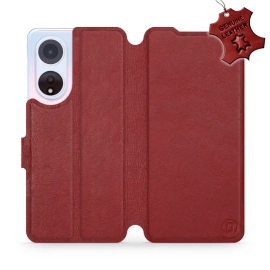 Phone Case OPPO A98 5G - Design Dark Red Leather